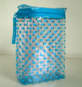 手提包透明袋(藍點高筒)